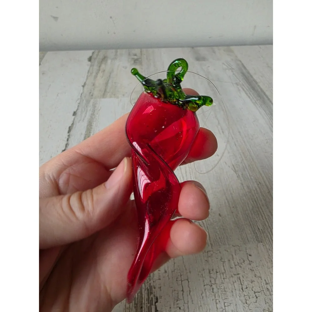 Glass chili ornament pepper vegetable fruit Xmas tree unique Italian‎ style